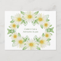 White Daisies Watercolor Budget Save the Date