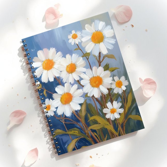 White Daisies Watercolor Flowers Painted Notebook (Creator Uploaded)