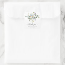 White Daisies Wedding Favour Sticker