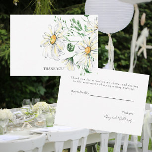 White Daisies Wedding Shower Thank You