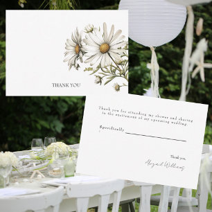White Daisies Wedding Shower Thank You Card