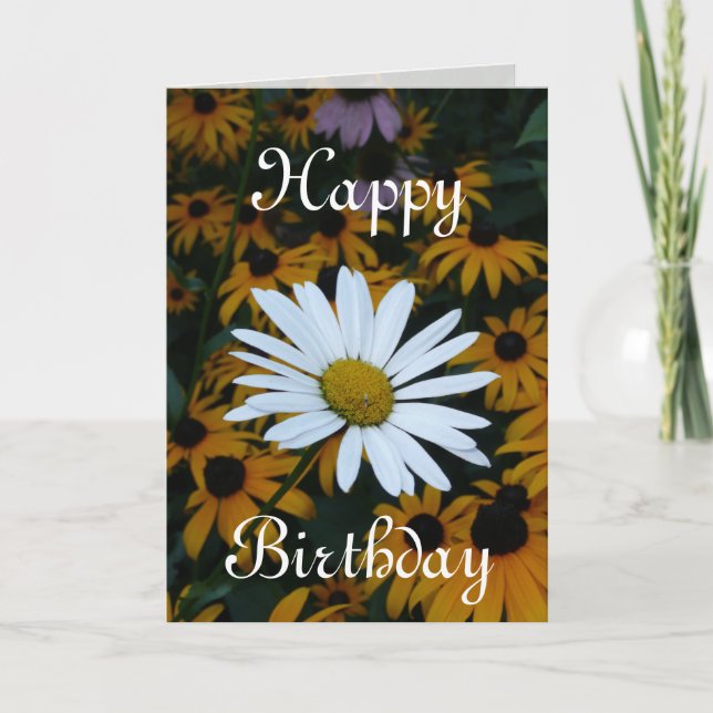 White Daisy and Blackeyed Susans Card (Front)