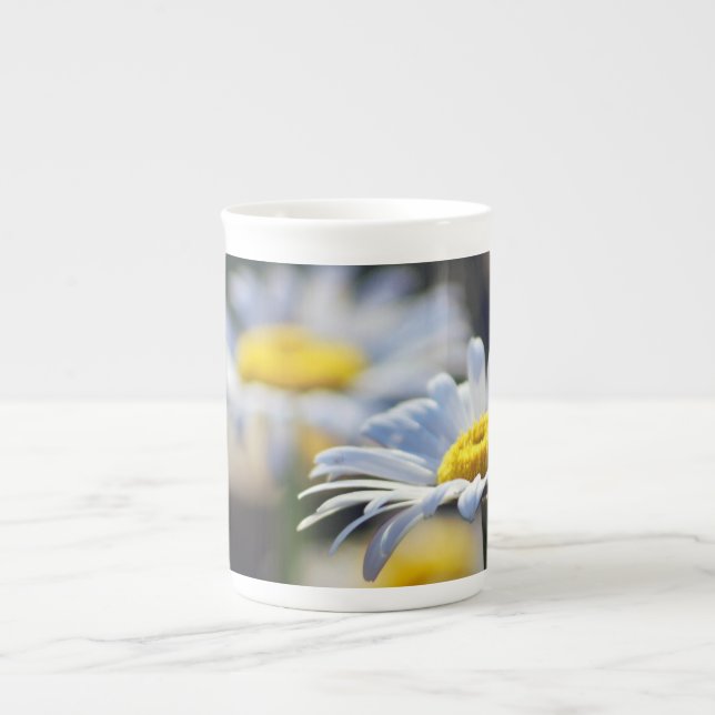 White daisy and its meaning bone china mug (Front)
