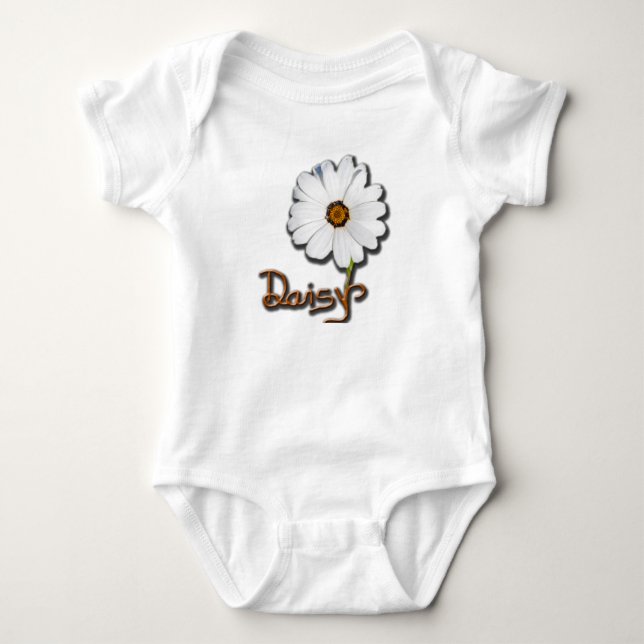 White Daisy Baby Bodysuit (Front)