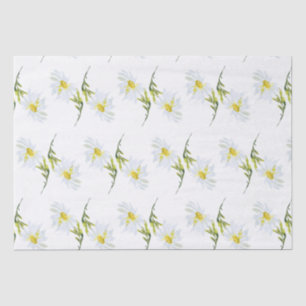 White Daisy Baby Shower Pastel green garden Tissue Paper