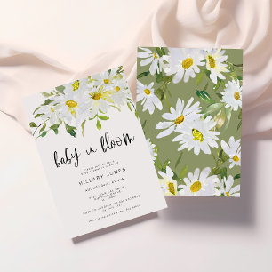 White Daisy   Baby Shower Summer floral Invitation