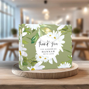 White Daisy Baby Shower Thank You Favours Large Gift Bag