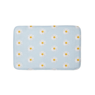 white daisy bath mat