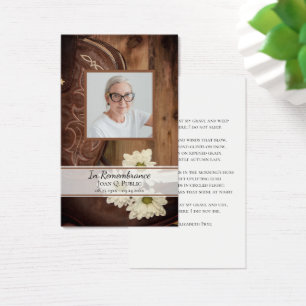 White Daisy Boots Western Funeral Memorial Prayer