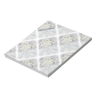 WHITE DAISY BOUQUET CUSTOMIZABLE NOTE PAD