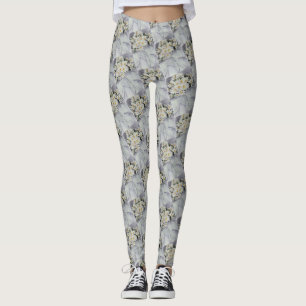 WHITE DAISY BOUQUET LEGGINGS