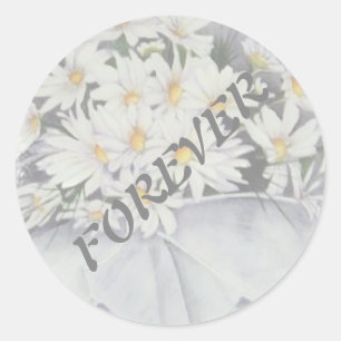 WHITE DAISY BOUQUET WEDDING STICKERS