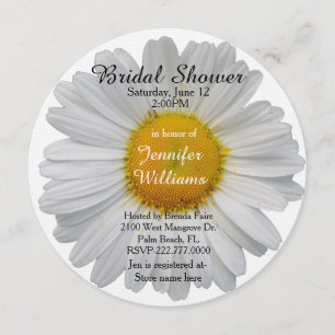 White Daisy Bridal Shower Invitation
