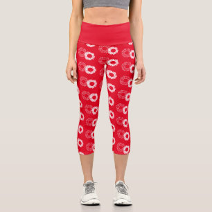 White Daisy Capri Leggings