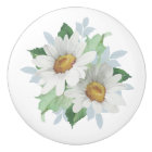 White Daisy Ceramic Knob