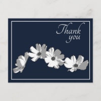 White Daisy Chain Navy Background Thank You
