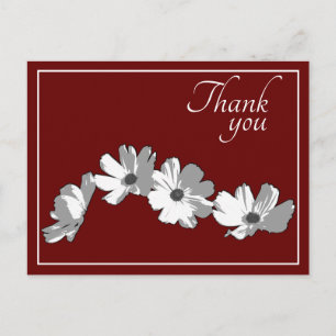 White Daisy Chain Red Background Thank You Postcard
