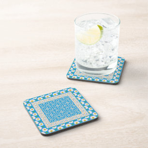 White Daisy Chains Square Coasters: Mix'n'match Coaster