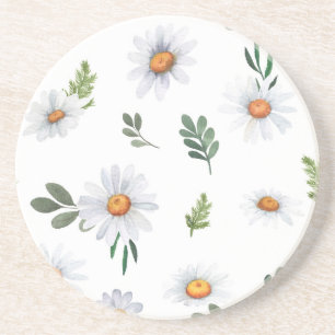 White daisy coaster, Daisy kitchen coasters