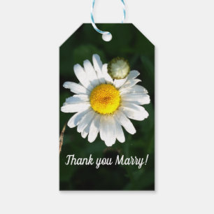 White Daisy Custom Gift Tag