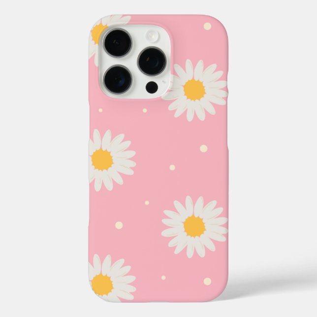 White Daisy Dot Pink  Case-Mate iPhone Case (Back)