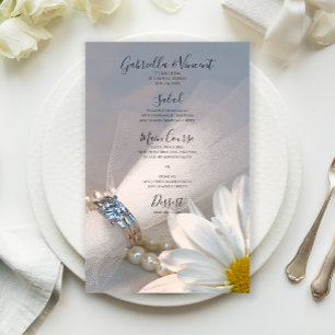 White Daisy Elegance Wedding Menu