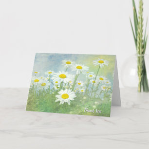 White Daisy Field Sympathy Thank You Card
