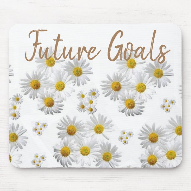 White Daisy Floral Mousepad! Mouse Mat (Front)