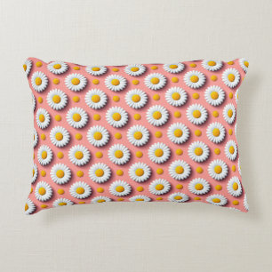 White Daisy Floral Pattern For Cosy Room Decor Decorative Cushion
