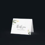 White Daisy Floral Rustic Wedding Thank You Card<br><div class="desc">Elegant floral wedding thank you card with a simple layout featuring watercolor painted white daisies in the upper left corner and lower right corner along with "thank you" in a lovely handwritten script and your married last name below. These modern wedding thank you cards with daisy flowers are great for...</div>