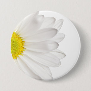 White Daisy Flower Background Customised Daisies 7.5 Cm Round Badge