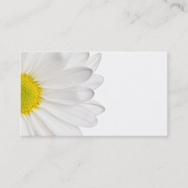 White Daisy Flower Background Customised Daisies Business Card (Front)