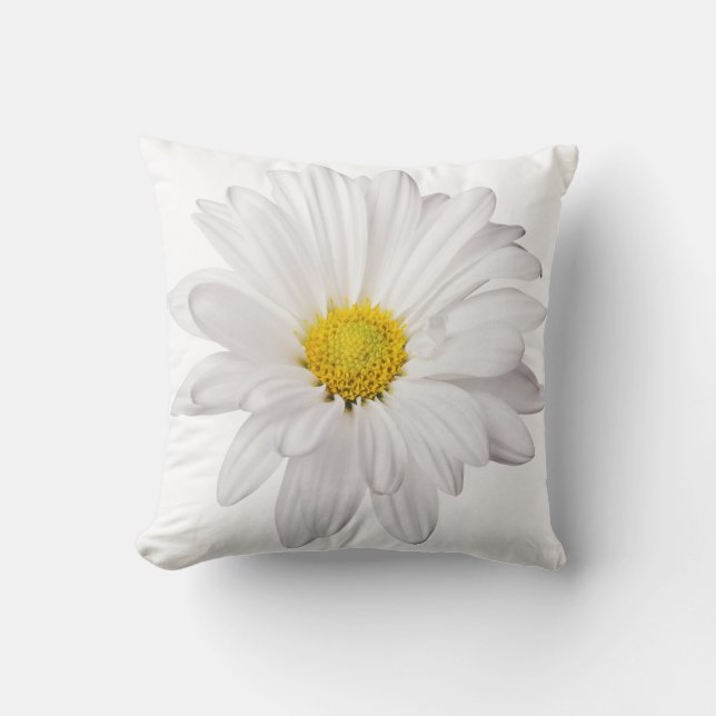 White Daisy Flower Background Customised Daisies Cushion (Front)