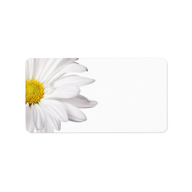 White Daisy Flower Background Customised Daisies Label (Front)