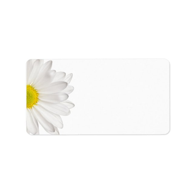 White Daisy Flower Background Customised Daisies Label (Front)