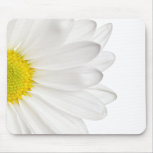 White Daisy Flower Background Customised Daisies Mouse Mat