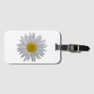 White daisy flower, blooming daisy, blooms, flower luggage tag