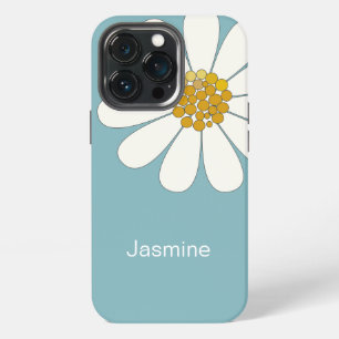 White Daisy Flower Custom Name iPhone 13 Pro Case