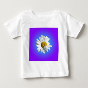 White Daisy Flower Floral Purple Blue Gradient Baby T-Shirt