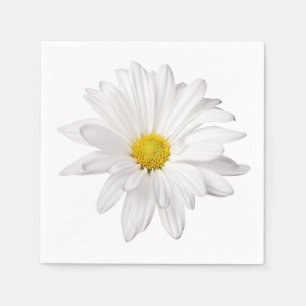 White Daisy Flower Illustration Floral Daisies Napkin