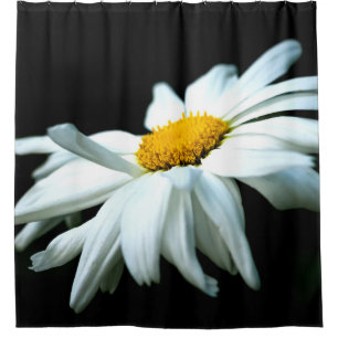 White Daisy Flower In The Wind Shower Curtain
