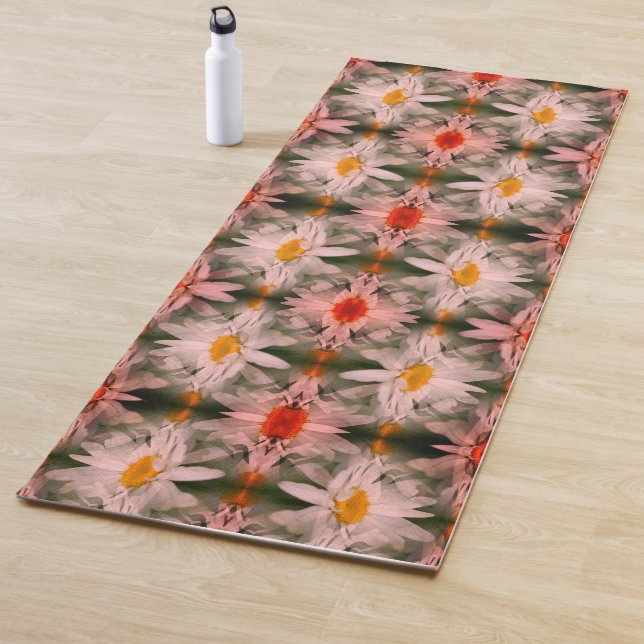 White Daisy Flower Petals Abstract             Yoga Mat (In Situ)