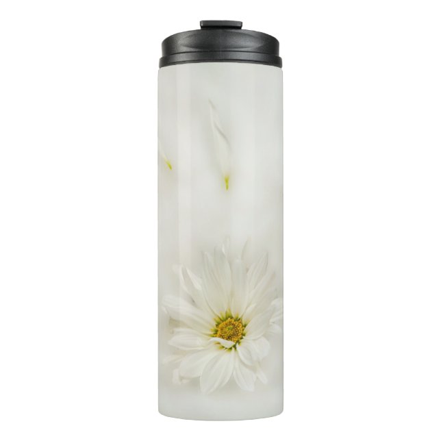 White Daisy Flower  Thermal Tumbler (Front)