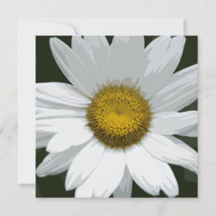 White Daisy Flower Wedding Invitation