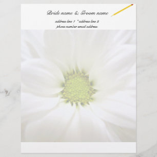 white daisy flower weddings letterhead