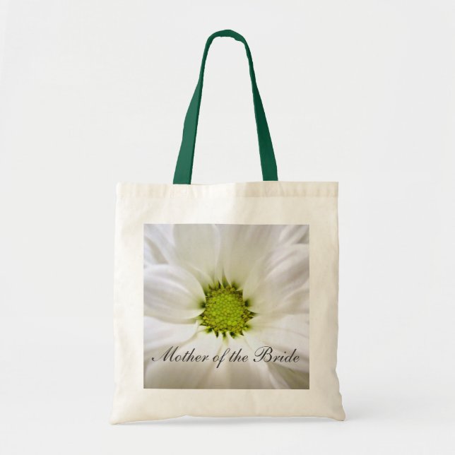white daisy flower weddings tote bag (Front)
