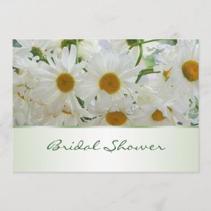 White daisy flowers Bridal Shower Invitation