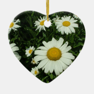 white daisy flowers. ceramic tree decoration