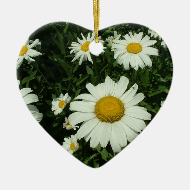 white daisy flowers. ceramic tree decoration (Front)