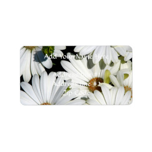 White Daisy Flowers Label